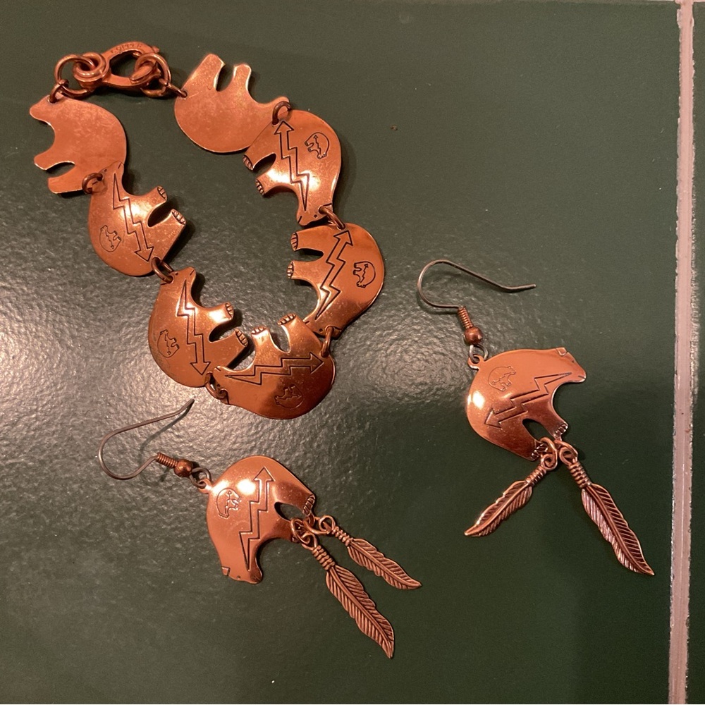 Copper Bear Jewelry Set